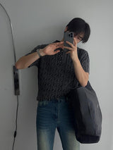 ASCLO ピグメントケーブルカラー半袖ニット (4color)