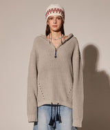 TASSEL STRING HALF ZIP UP