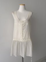 Somi See-through Frill Sleeveless Blouse