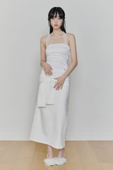 ANGEL SHIRRING TOP white