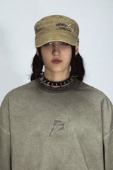 パッチワークウォッシュドルーズグレーTシャツ
