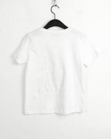 Comti lettering printing semi-cropped short-sleeved T-shirt