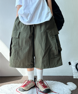 NYLON CARGO WOOODY BERMUDA💚🥨🩶🖤4COLOR