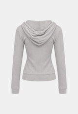 Daniela Lace Half-Zip Hoodie Top