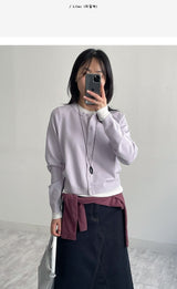 Viscose Raglan Round Neck Cardigan