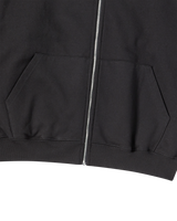 25FW OVERLAPPING HOODIE ZIP UP BLACK