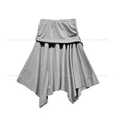 Kyou Unbalance Layered Shirring Skirt