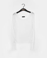 カラットレイヤードシースルーテンセルUネックTシャツ