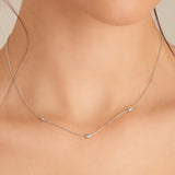 Smooth Twist Link Point 925 Silver Necklace N038-02H