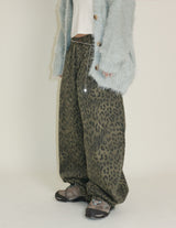 (Leopard Item) Kiya leopard printed balloon-fit wide pants