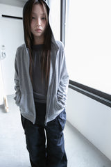 rough slub hoodie zip-up(4colors)