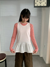 Muyan Dot Stripe Long Sleeve Tee