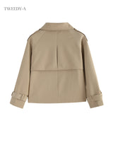 Nova Gold Button Short Trench jacket
