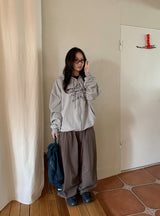 [unisex] Dalkas Pintuck Cotton Banding Wide Pants