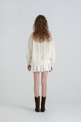 Cinnamon cable knit_ivory