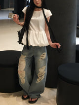 Has Balloon Puff Blouse (3c)