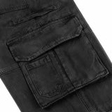 DirtyCoins Casual Baggy Cargo Pants Black Wash
