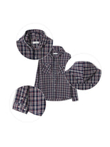 Plaid Check Hooded Shirt (2 Colors)