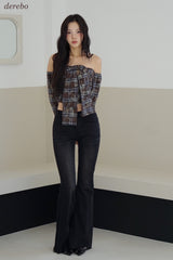 black jeans bootcut denim pants