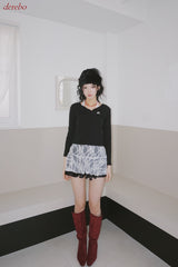 Halterneck Lace Layered Two-Piece Knitwear