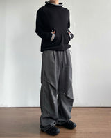 Gets High-neck Waffle Hoodie