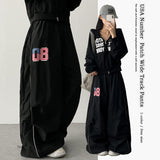 Oz American flag No. 80 ping-pong string line wide pants