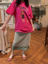 WALK GIRL PRINT T-SHIRT (2COL)