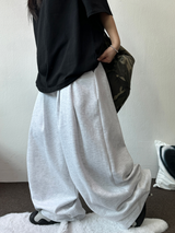 TWO DOUBLE PINTUCK BALLOON WIDE LONG PANTS 🤍🩶🖤3COLOR