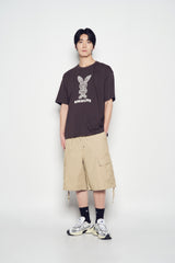 25SS ストライプラビットショートスリーブTシャツ ダークブラウン
