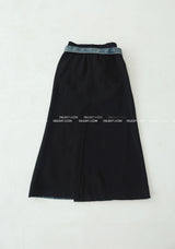 denim coloring belt SET maxi long skirt