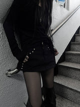 rivet unique skirt pants (2color)