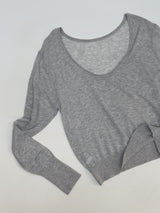 Clips U-neck See-through Knit