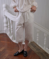 Trim lace pants_ivory
