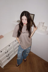 プレミアムコットンオーバーサイズフィットラウンド半袖Tシャツ