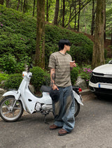No.1244 R ストライプハーフT(3color)