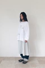 WIDE CUFFS COTTON PANTS (BLUE)