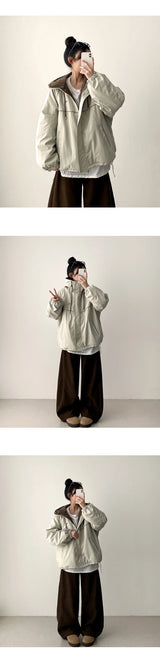 Rutte Corduroy Side Pin Tuck Slit Banding Wide Pants