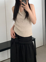 デフニット ドレープド ニット タンクトップ