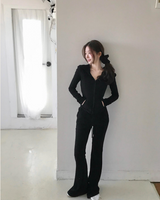 [♡MADE♡] puppy velour back eyelet slim hood zip-up