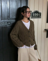 [ORIGINAL] Sand Color Heavy Knit Cardigan