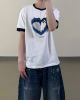 Blue Heart Ringer T-Shirt