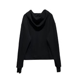 Henne warmer layered two way hoodie zip-up