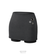 Metal eyelet mini skirt pants (2color)
