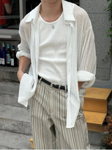 [S/S] Mood see through wrinkle shirts(2color)