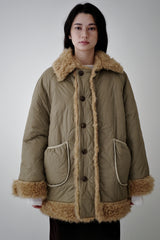 Reversible fur coat, Camel