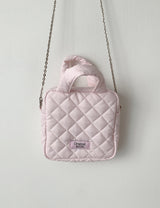chain quilting pink bag