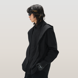 RELABEL 23AW シルエットネックスカーフフード付きワークシャツ