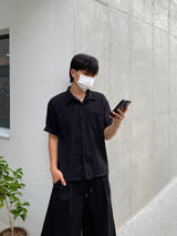ジャカードチェッカード半袖Tシャツ 3C