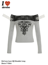 モイラブレースオフショルダーロングスリーブTシャツ