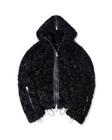 FAUX FUR MULTI ZIPPER BLACK JACKET